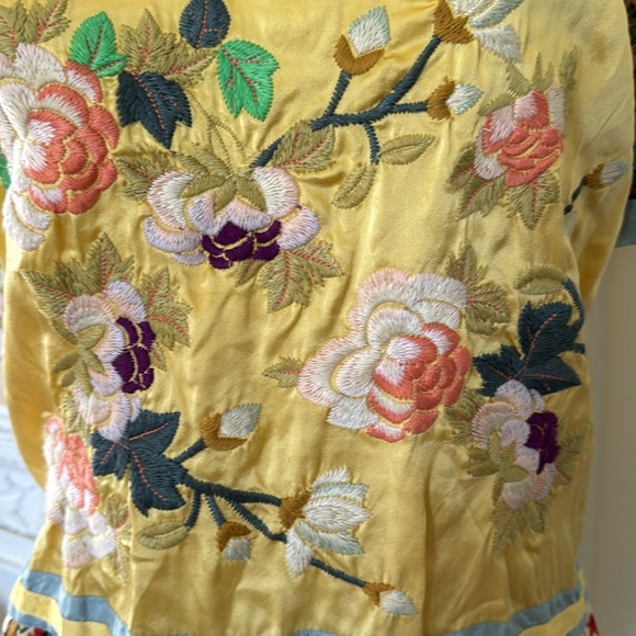 Vintage Johnny Was , XS silk/ Rayon Embroidered top, GREAT style, floral paisley - Picture 5 of 11